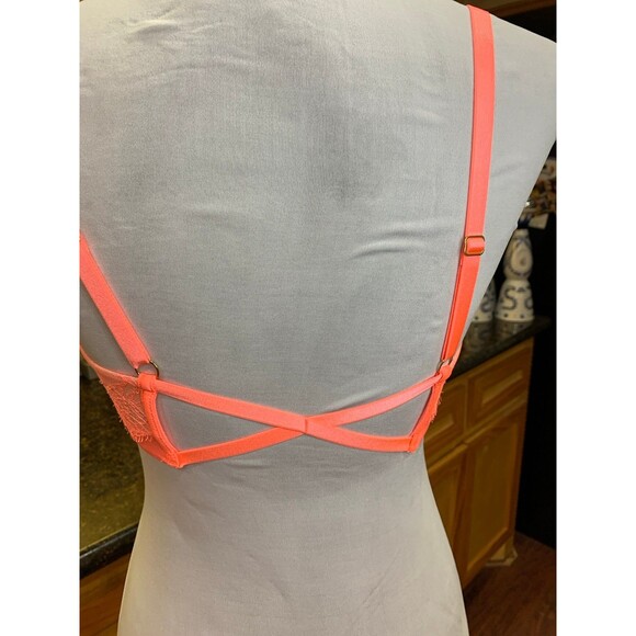 Victoria’s Secret Very Sexy Push-Up Front Closure Bra 32DD Bright Orange NWT - Picture 4 of 7